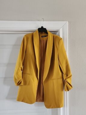 Boohoo Mustard Yellow Relaxed Blazer